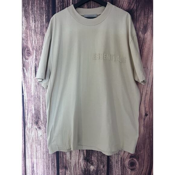 Fear Of God ESSENTIALS XL Earth Tone Shirt Sleeve Designer Streetwear T Shirt - Picture 1 of 10